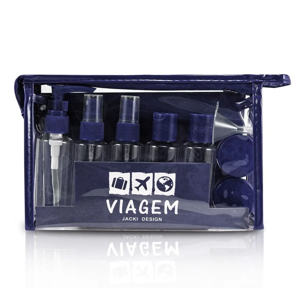 Kit De Frascos Para Viagem De 10 Peças Azul