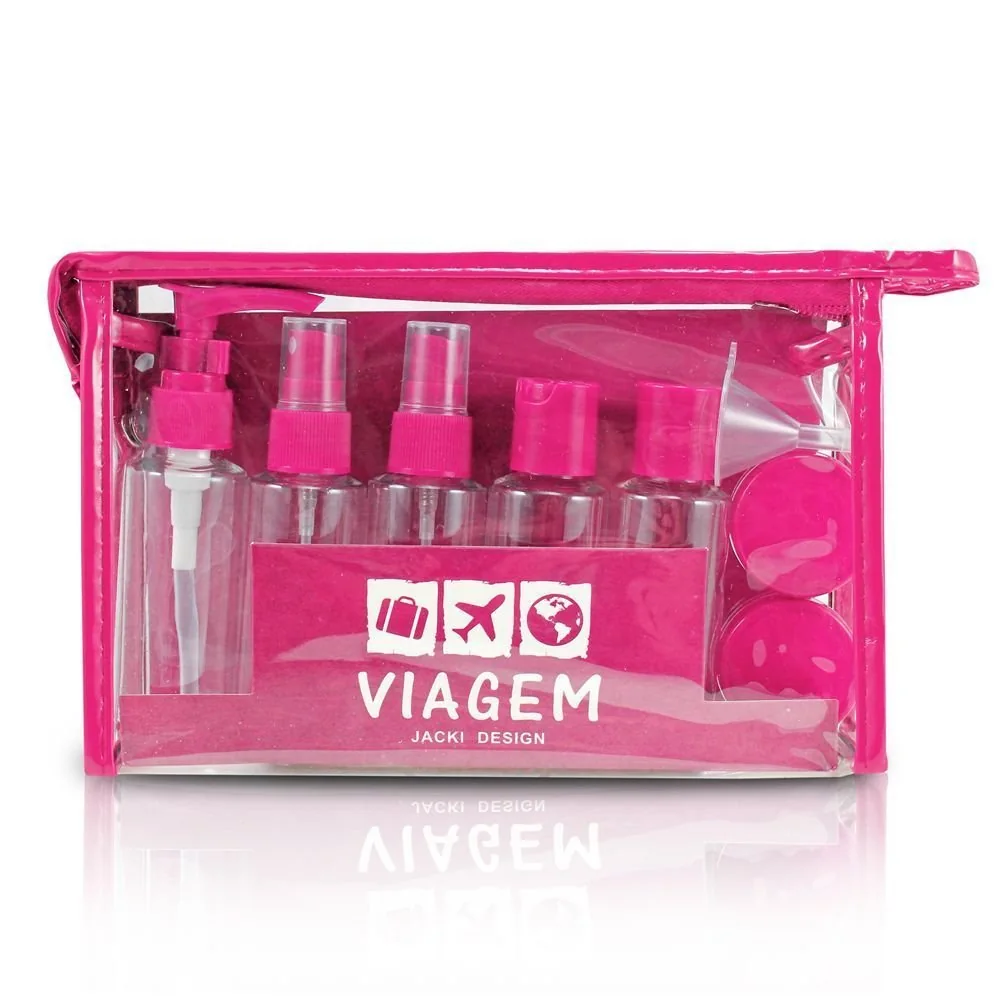 Kit de Frascos para Viagem de 10 Peças Pink