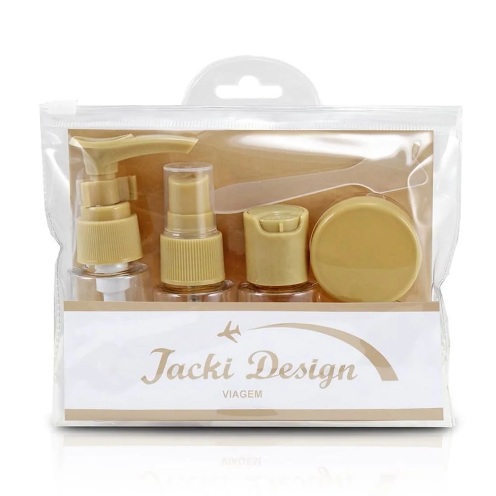 Kit De Frascos Para Viagem De 7 Peças Bege