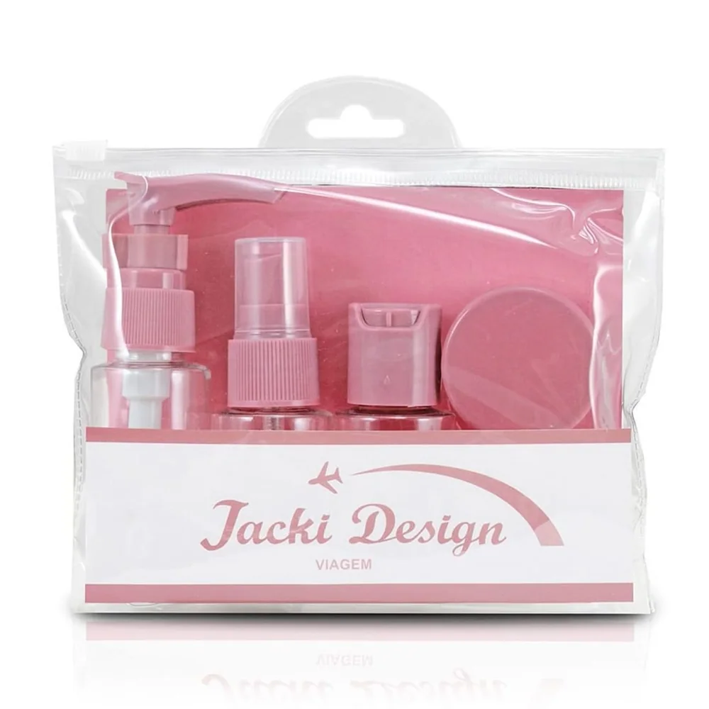 Kit De Frascos Para Viagem De 7 Peças Rosa