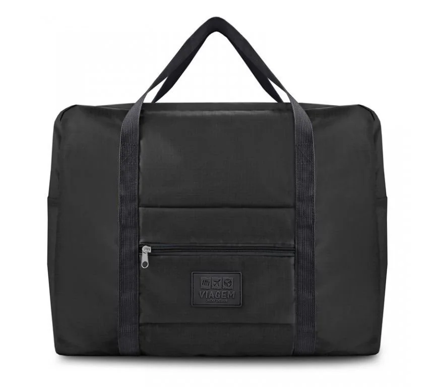 Bolsa de Viagem Dobrável Preto Quadrada