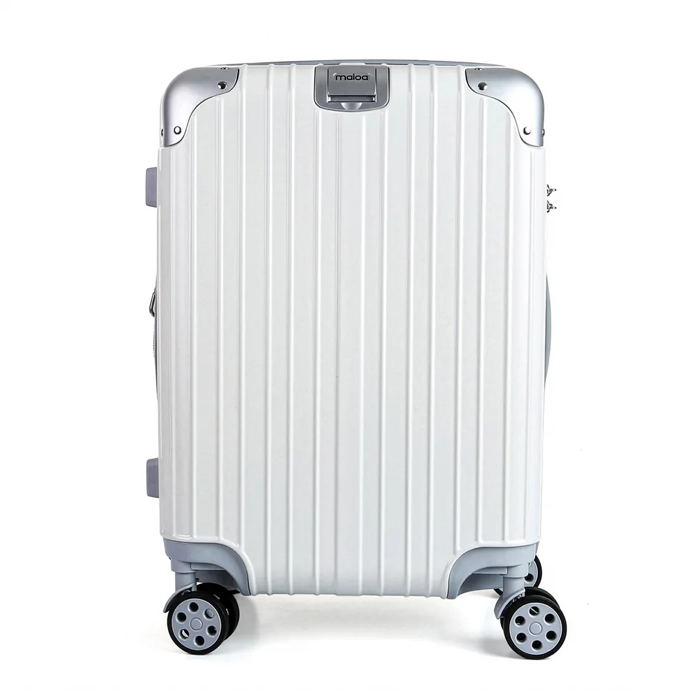 Mala De Viagem Média 23kg Abs Policarbonato Com Expansor Brasil Maloa Branco