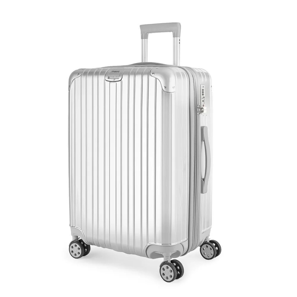 Mala De Viagem Média 23kg Abs Policarbonato Com Expansor Brasil Maloa Prata