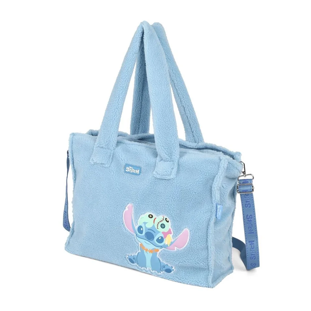 Bolsa Infantil Em Pelúcia Stitch & Xepa Azul