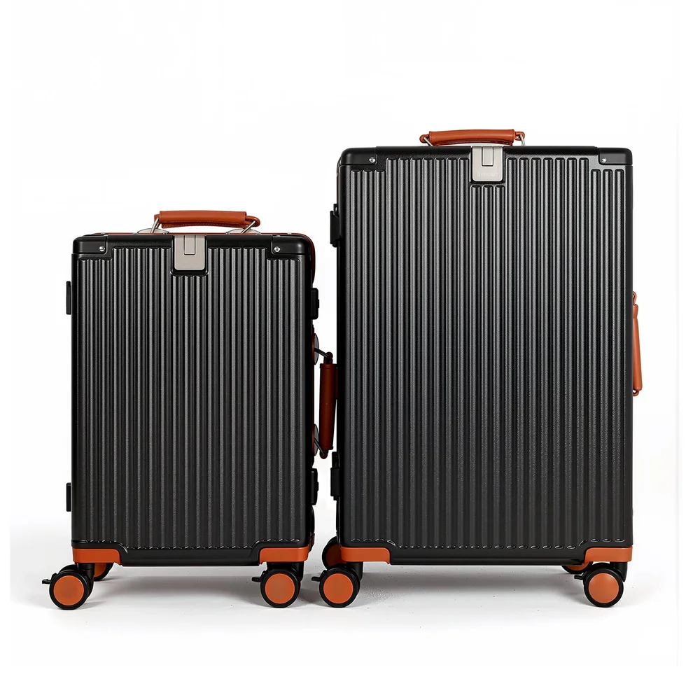 Conjunto Mala de Viagem Pequena 10 kg e Média 23 kg Policarbonato Capri Maloa Preto