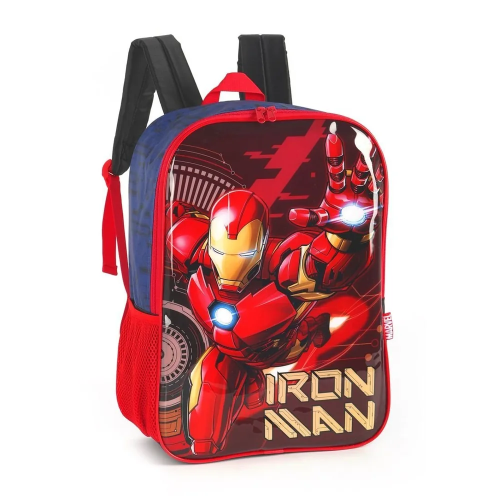 Mochila Escolar Infantil de Ombro Homem de Ferro Vermelho