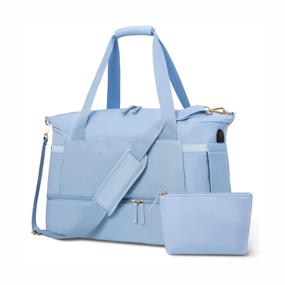 Bolsa De Viagem Multifuncional Com Usb Journey Azul Claro