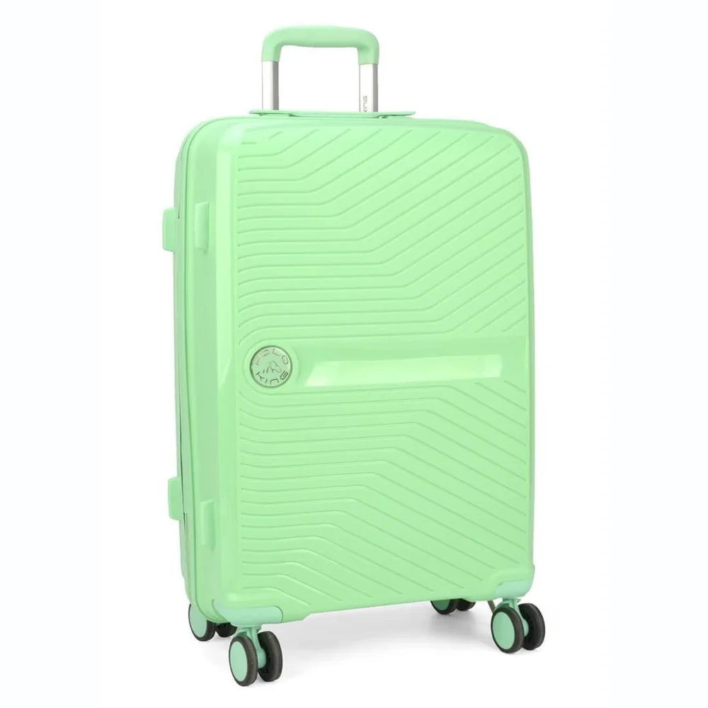Mala De Viagem Grande 32kg Em Polipropeleno Granada Verde Com Expansor