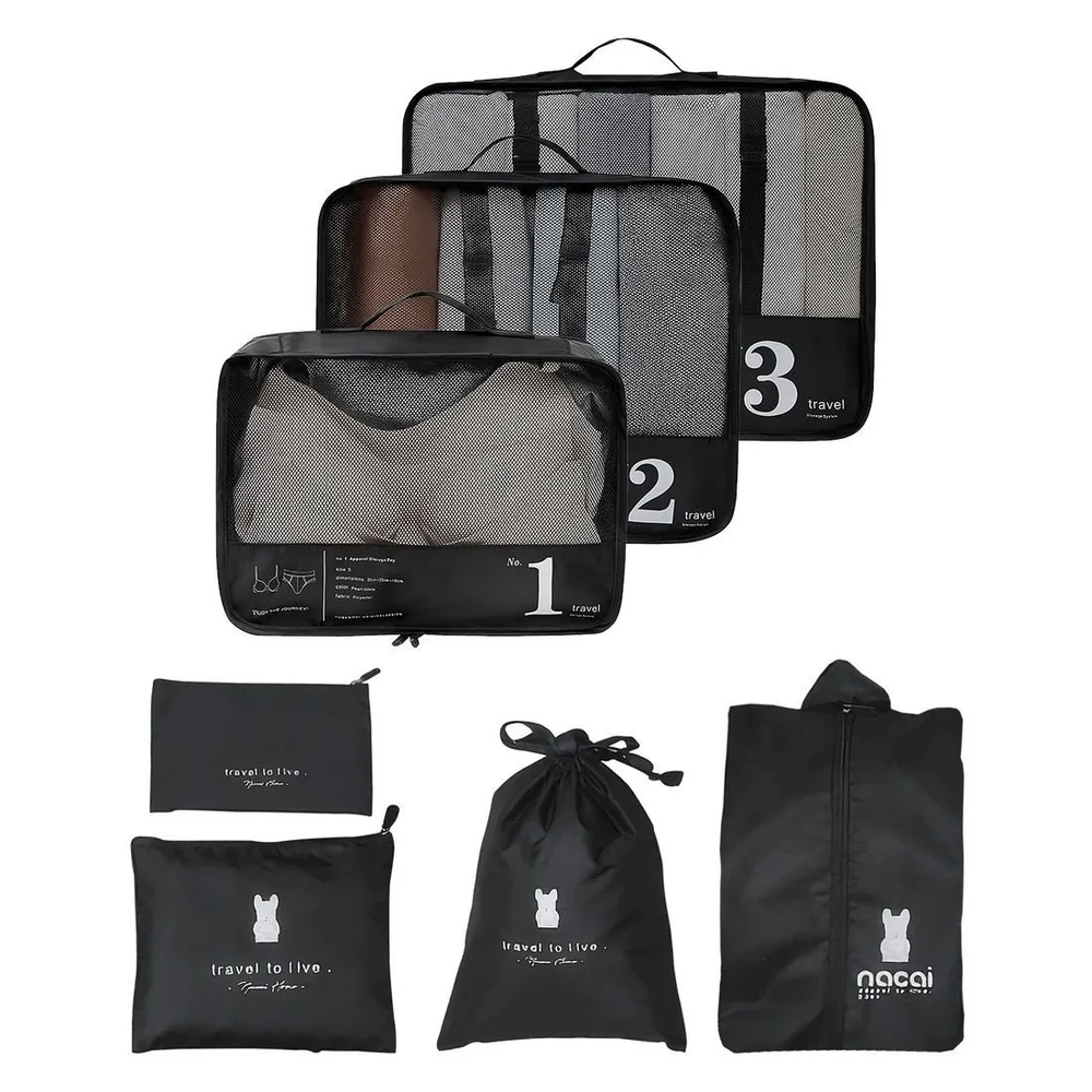 Kit Organizador De Mala 7 Peças Travel To Live