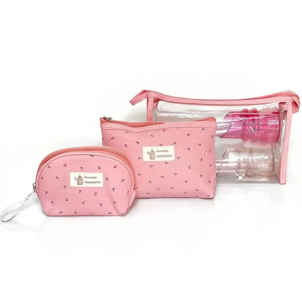Kit Necessaire Handmade 3 Peças Rosa