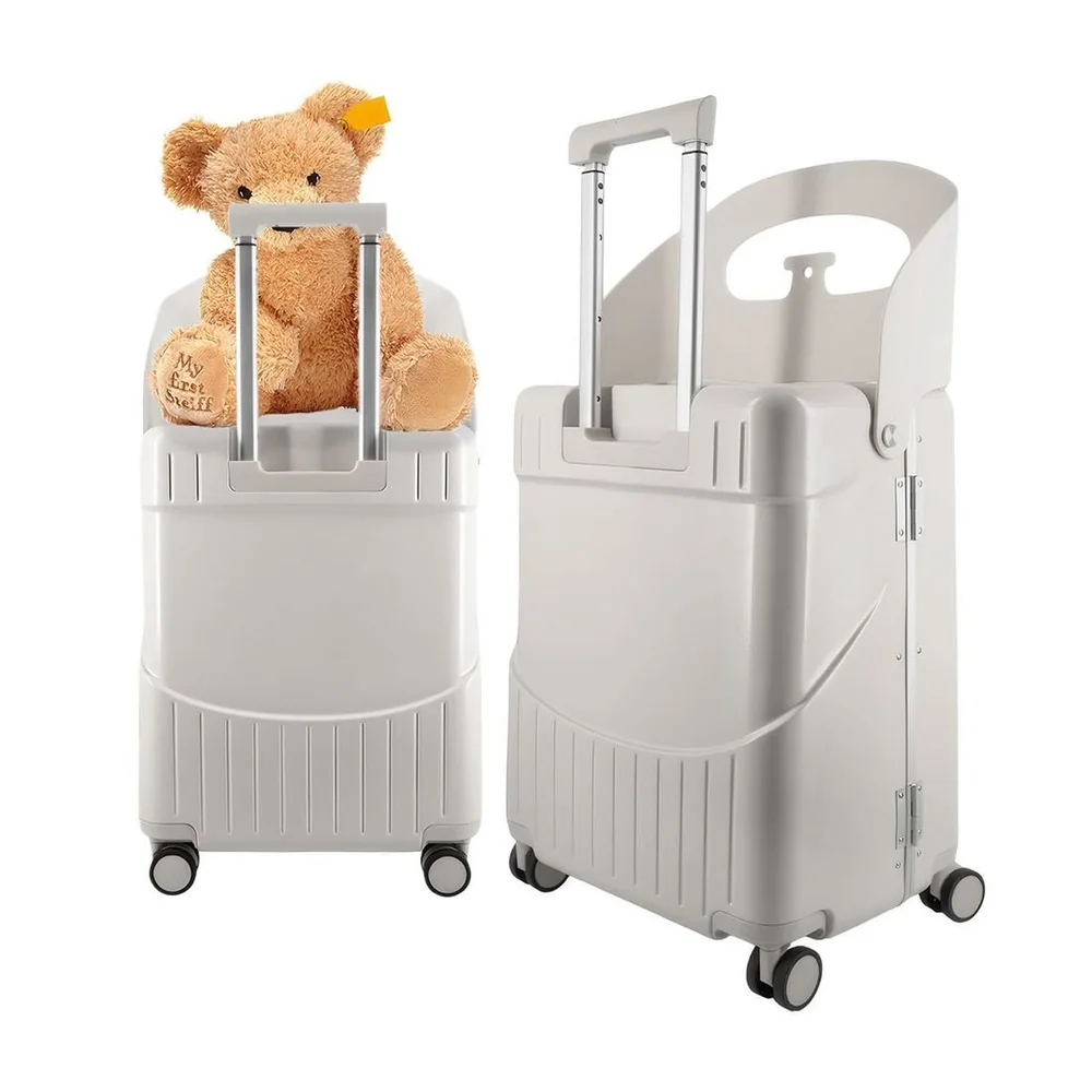 Kit De Malas De Viagem Média 23 Kg E Pequena De Bordo 10kg Com Assento Infantil Pc Grécia Maloa Branco