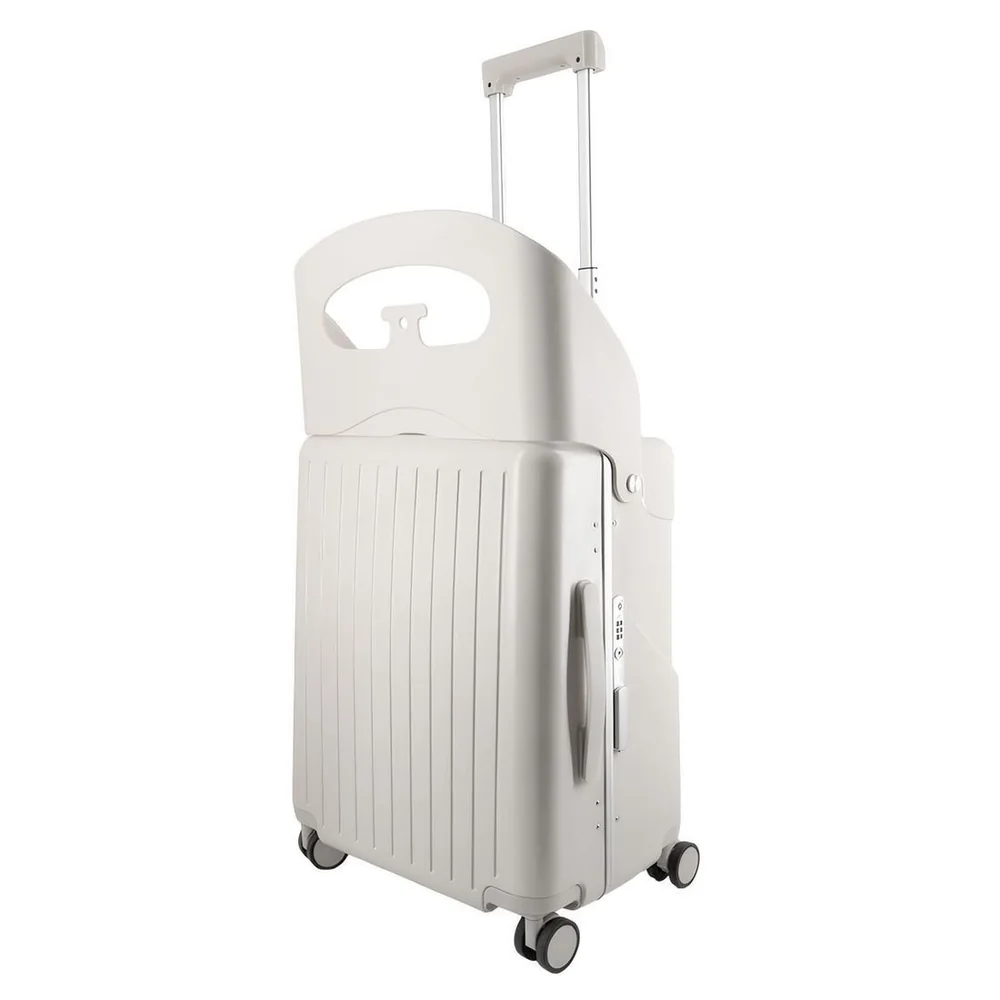 Mala De Viagem Pequena De Bordo 10 Kg Com Assento Infantil Policarbonato Grécia Maloa Branco