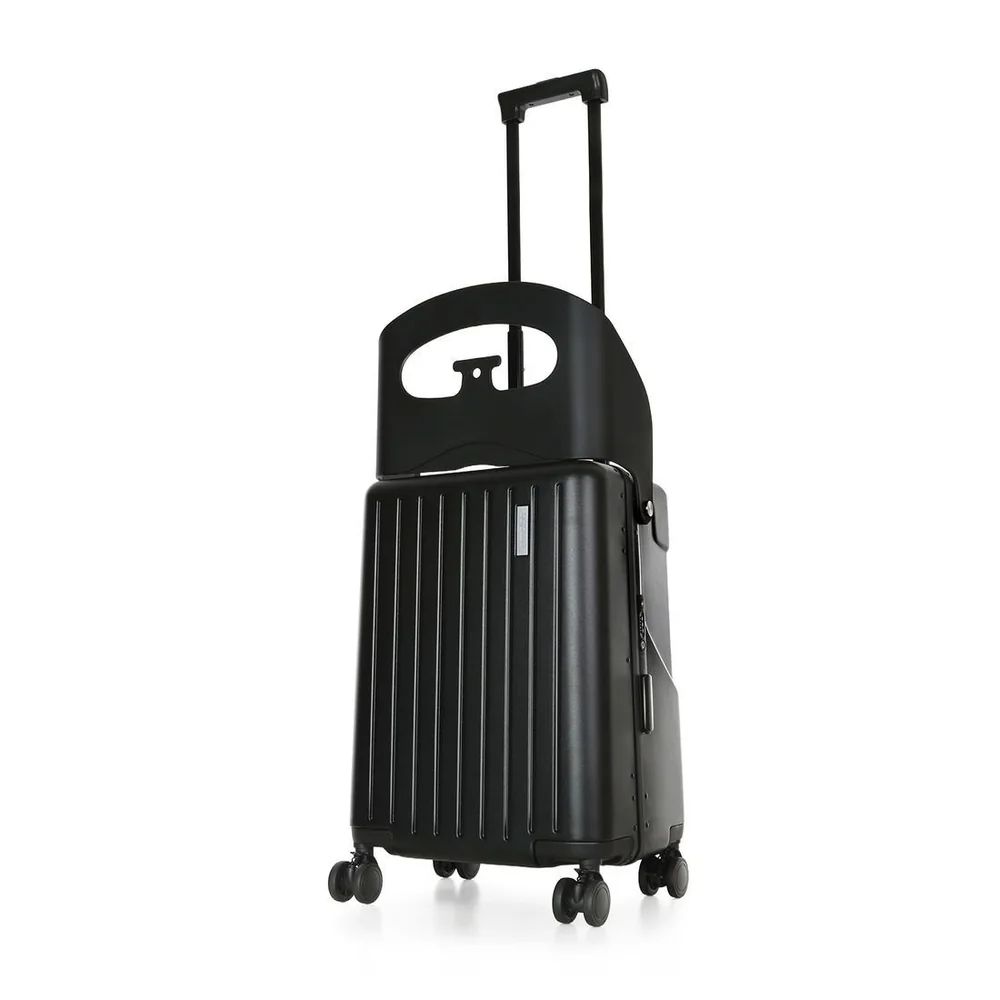 Mala De Viagem Pequena De Bordo 10 Kg Com Assento Infantil Policarbonato Grécia Maloa Preto