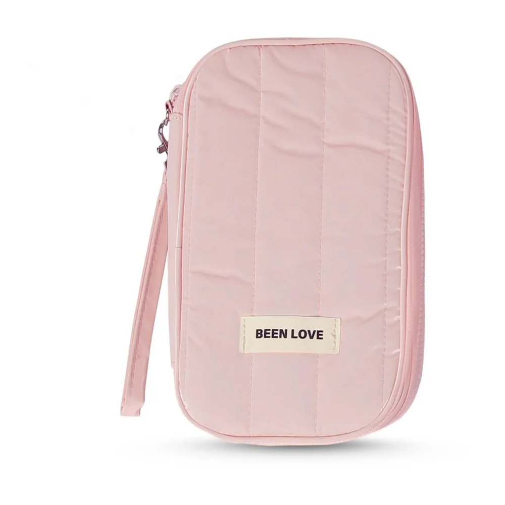 Porta Passaporte E Documentos Multifuncional Puffer Maloa Rosa
